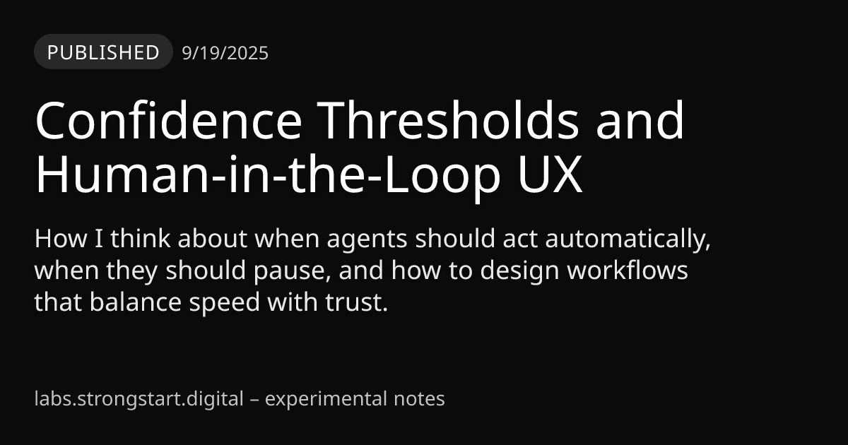 Confidence Thresholds and Human-in-the-Loop UX